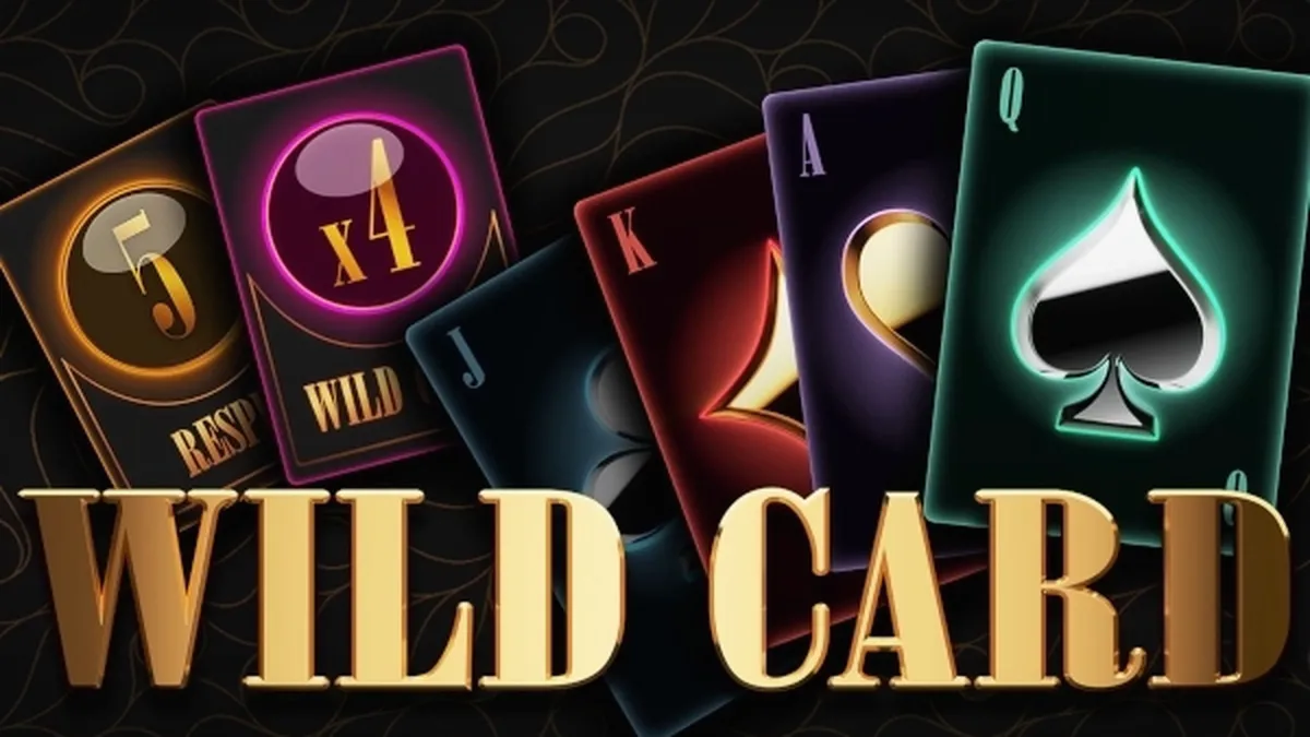 Interface do jogo de slot Wild Card com símbolos clássicos e design moderno