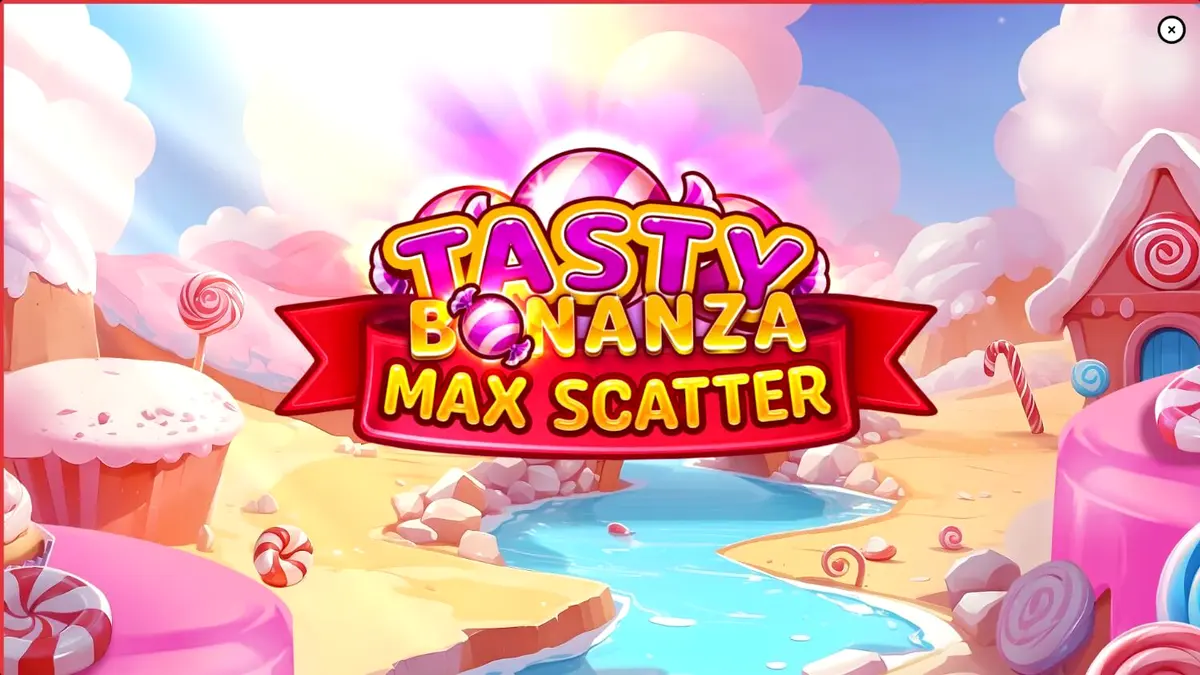 Interface colorida e doce do slot Tasty Bonanza Max Scatter