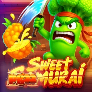 Interface do jogo de slot Sweet Samurai com o personagem Broccoli Samurai